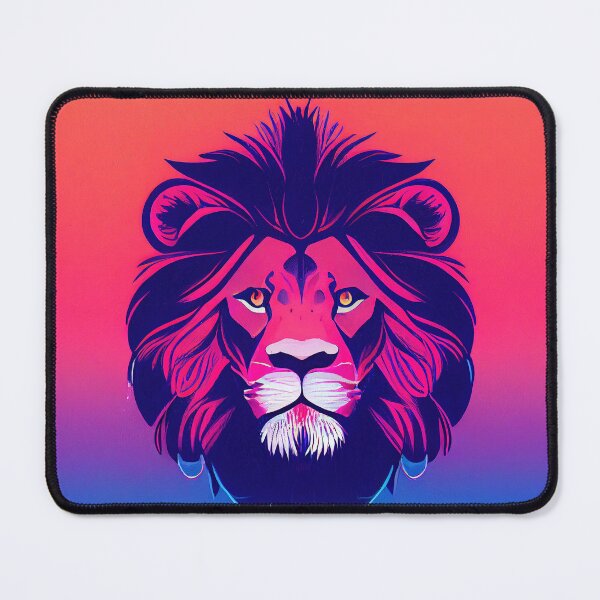 Aperçu de l'œuvre Lion -Pop Art - Synthwave créée et vendue par PeanutArtCorner.