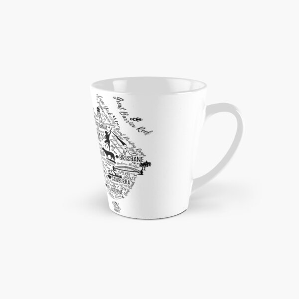 Typography poster. Australia map. Australia travel guide. Tall Mug