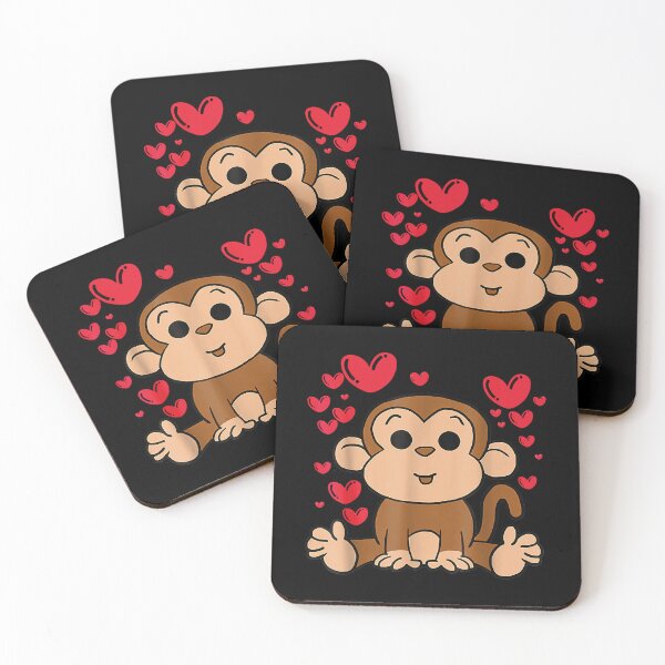 Item preview, Monkey Love Valentines Day Cute Hearts Romantic Animals designed and sold by KitsuneCostum.