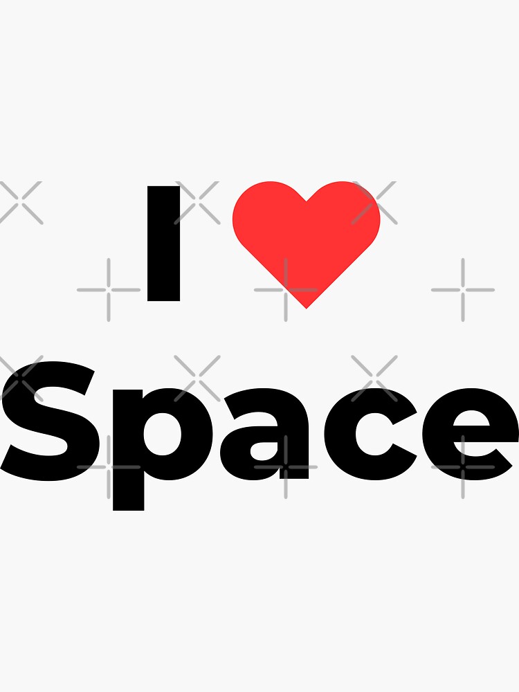 Thumbnail 3 of 3, Sticker, I love space (Inverted) designed and sold by science-gifts.