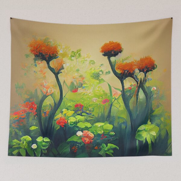 Item preview, Leafy Garden Cartoon Style Art, Painting, Art, Cartoon, Watercolor designed and sold by UnlockingDesign.