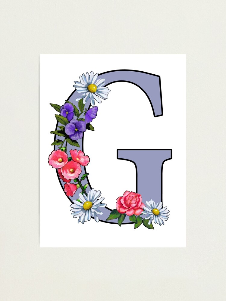 O, Letter O, Initial, Monogram, Flowers on Letter O, Name Photographic  Print for Sale by Joyce Geleynse