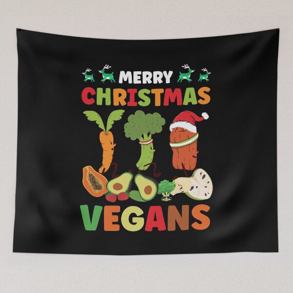 Artikelvorschau, Vegan Live, Lebensstil Lifestyle, Frohe Weihnachten Veganer Vegetarier entworfen und verkauft von Shirtflyer.