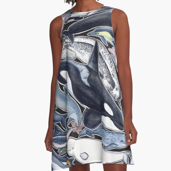 Dolphins, orcas, belugas, narwhals, and cie A-Line Dress