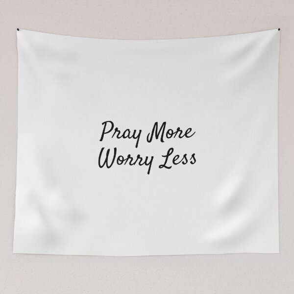 Item preview, Pray more Worry less (christian phrases) designed and sold by Minimalist Quotes and Sayings.