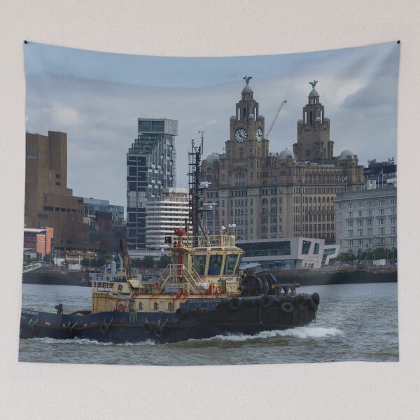 Item preview, Tug Boat And Liver Building designed and sold by rawshutterbug.