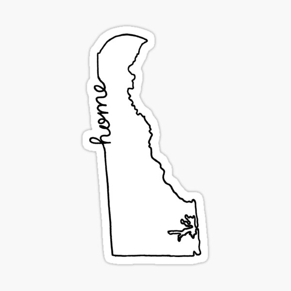 Delaware Home State Outline Sticker