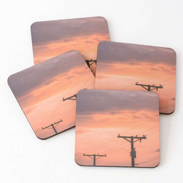 Item preview, Power Lines Under Orange Sky designed and sold by PotluckPrints.