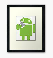 Android eats an Apple Framed Print