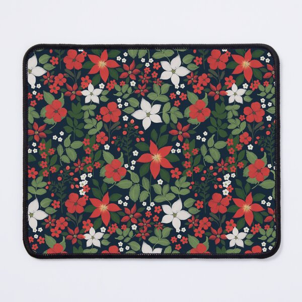 Item preview, Elegant Blue Winter Red White Floral Painting designed and sold by NdesignTrend.
