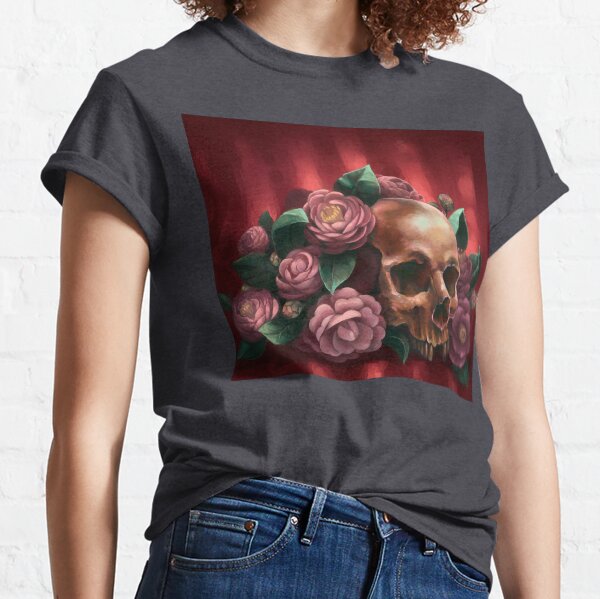 Skull and Camellias Classic T-Shirt