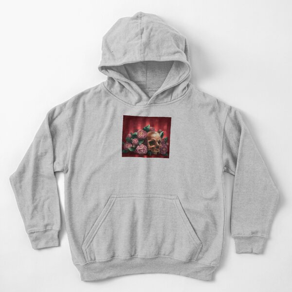 Skull and Camellias Kids Pullover Hoodie