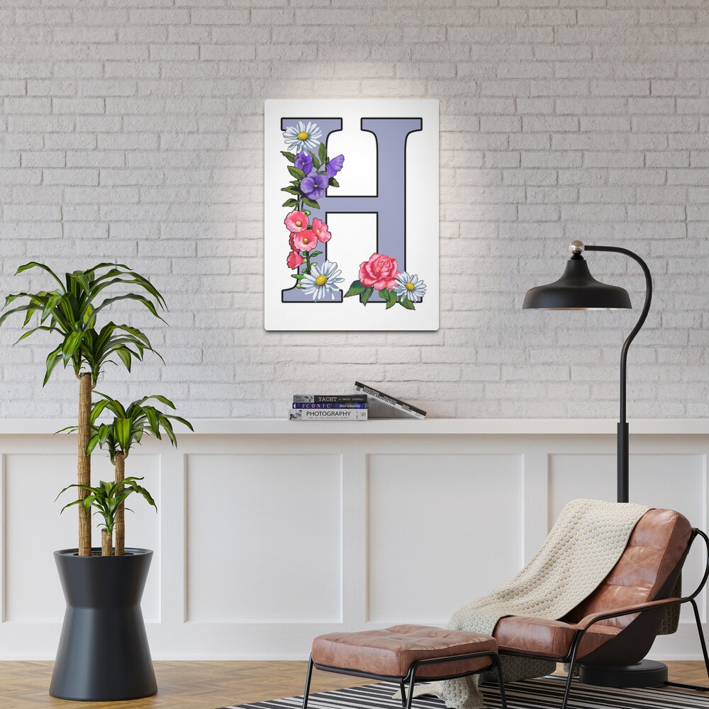 Initial H, Letter, H, Monogram, Alphabet, Flower Art Initial H, Letter, H, Monogram, Alphabet, Flower Art