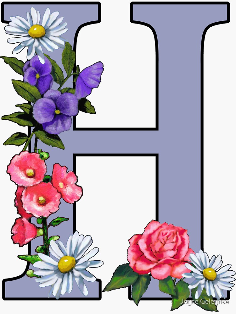 "Initial H, Letter, H, Monogram, Alphabet, Flower Art, Decorated Letter