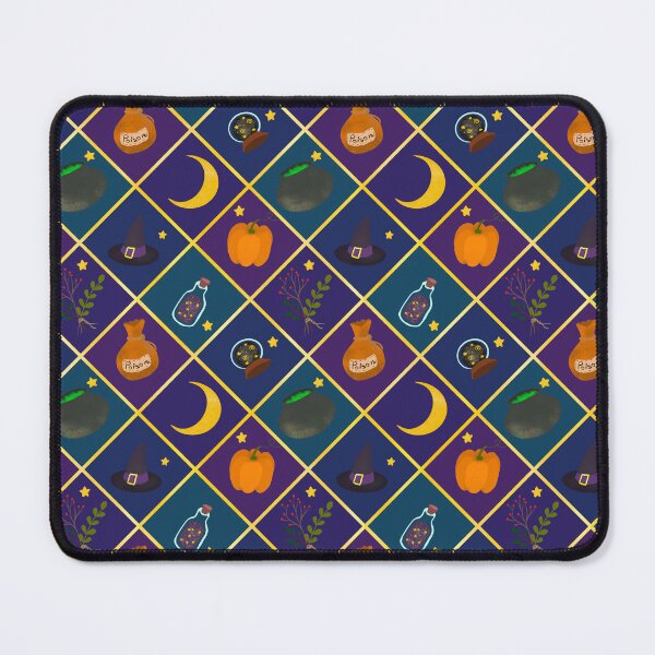 Item preview, Spooky and cute halloween pattern on blue designed and sold by SimplePoDesign.