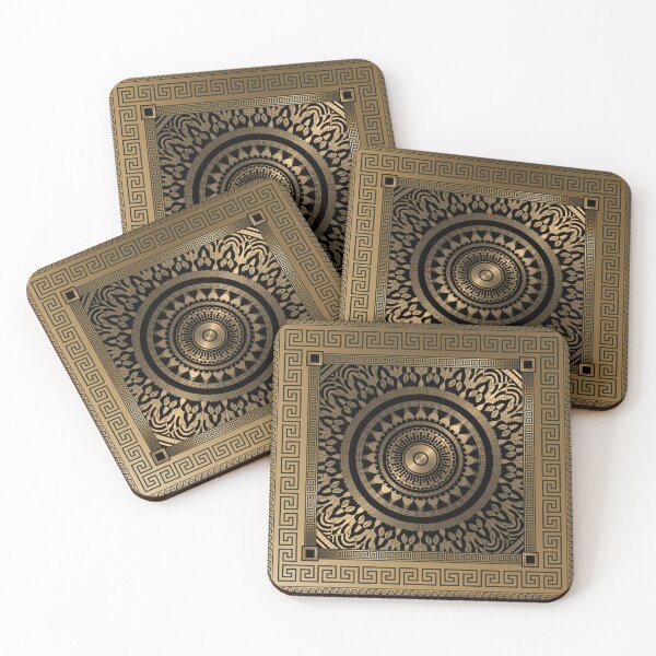 Item preview, Ornate Baroque Silver Black Bronze Greek Keys Border designed and sold by Yiorgos Designs.