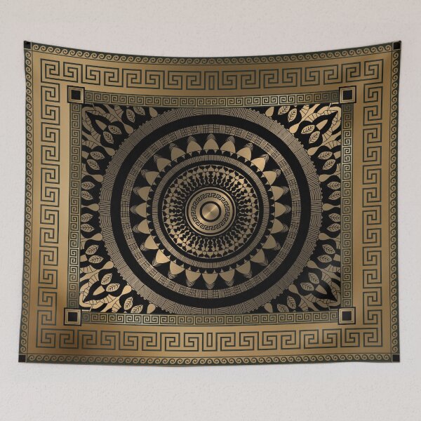 Item preview, Ornate Baroque Silver Black Bronze Greek Keys Border designed and sold by Yiorgos Designs.