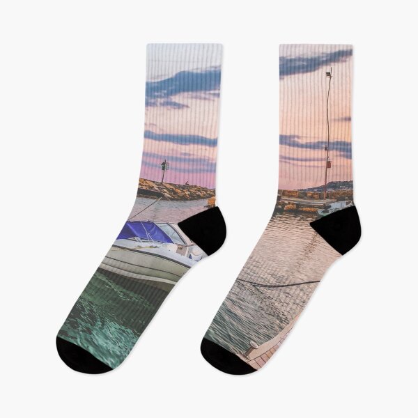 Item preview, Summer Sunset Boat Seaport  designed and sold by eleonoraingrid.