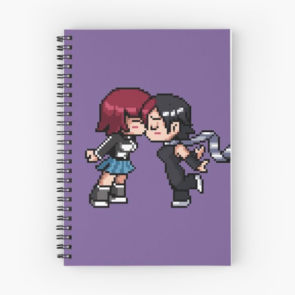 Item preview, Kim Pine & Knives Chau kissing 8-bit art (w/o heart) designed and sold by geninchuni.