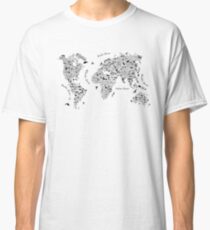 Typography World Map. Classic T-Shirt