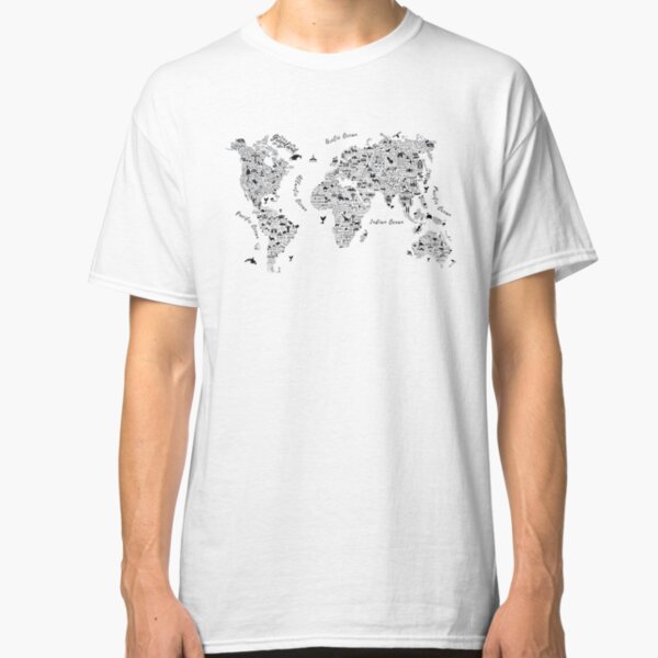 Typography World Map. Classic T-Shirt