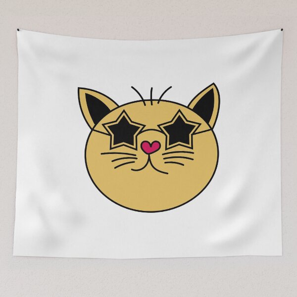 Item preview, Funny cat face with funky glasses designed and sold by bolkibox.