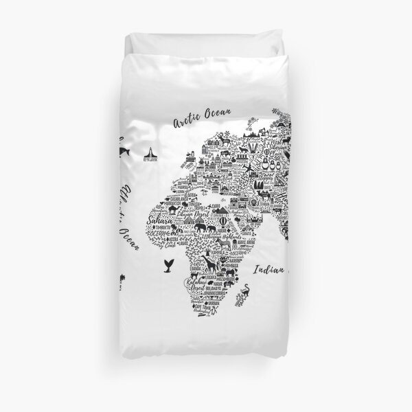 Mapa mundial de la tipografía. Funda nórdica