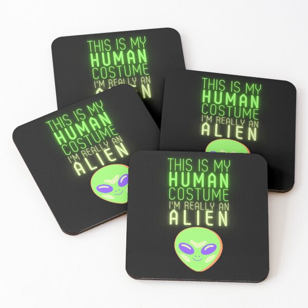Artikelvorschau, Machen Sie sich bereit für Halloween mit diesem Dies ist mein menschliches Kostüm Ich bin wirklich ein Alien lustiges Design entworfen und verkauft von TreetopStudios.