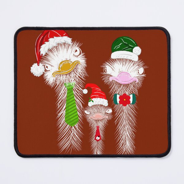 Item preview, Ostrich family, father, mother son,Santa hats, Christmas designed and sold by Apostrophe8.