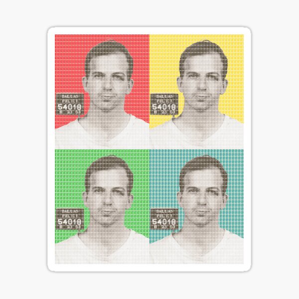 Lee Harvey Oswald Mug Shot x 4 Sticker