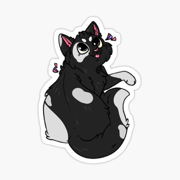 International Cat Day (black and white) Sticker