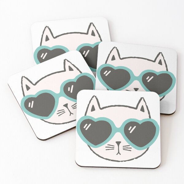 Item preview, Funny cat face with funky glasses designed and sold by bolkibox.