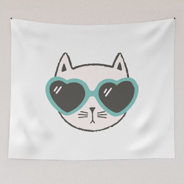 Item preview, Funny cat face with funky glasses designed and sold by bolkibox.