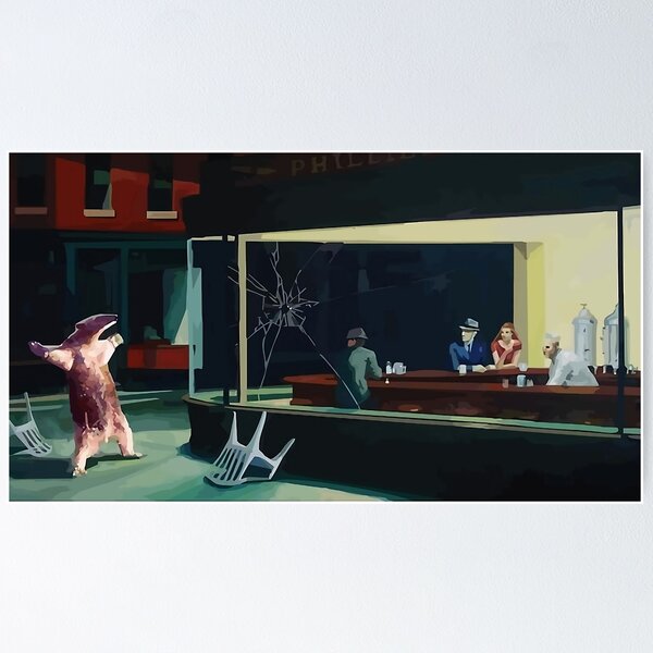 Item preview, Banksy Nighthawks Fourmilier Edward Hopper designed and sold by Theresa Coulter.