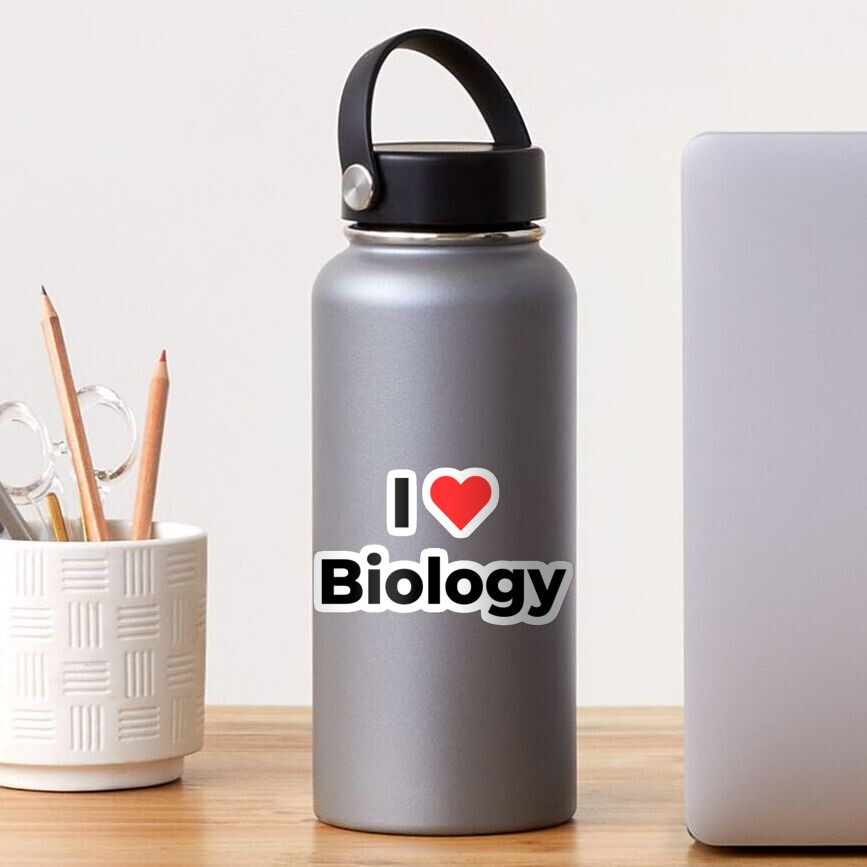 I love biology (Inverted) Sticker