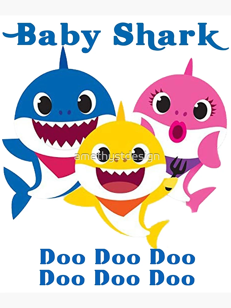 Custom Baby Shark With Mustache Stainless Steel Water Bottle By