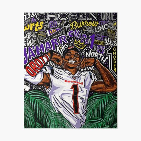 Ja'Marr Chase poster watercolor, Cincinnati Bengals Super Bowl, Ja