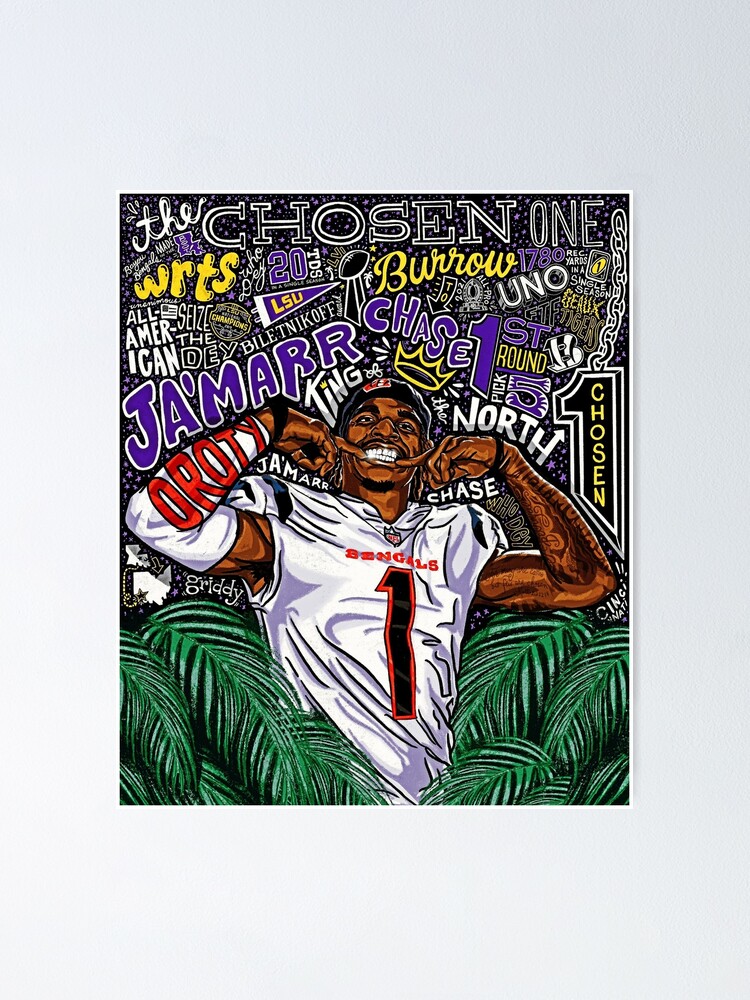 LSU Art Print Joe Burrow Justin Jefferson Jamarr Chase 