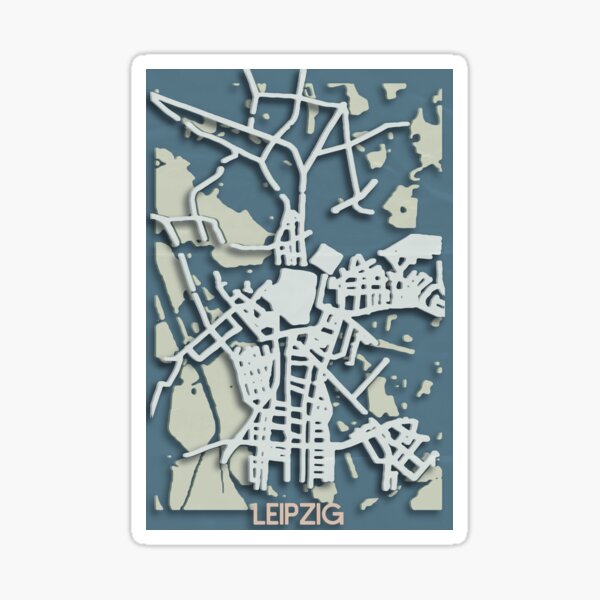Item preview, Leipzig Map, Parks Green Spaces and City Streets, Germany Colored designed and sold by Tellnocheese.