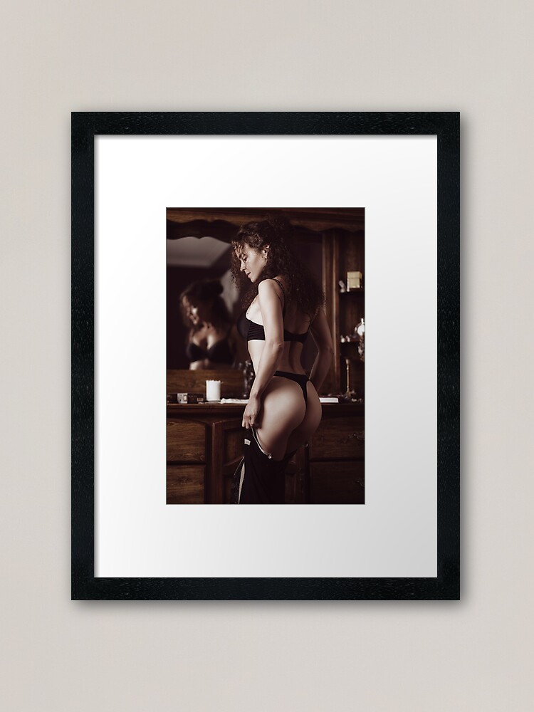 Beautiful sexy woman in black lingerie Tapestry by Maxim Images