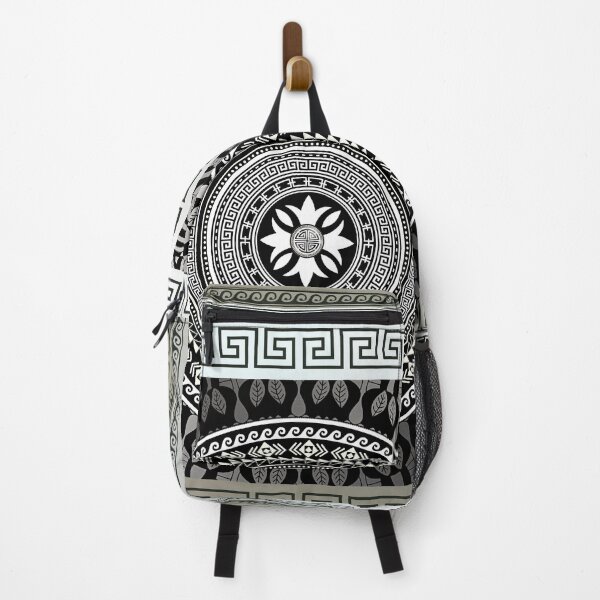Item preview, Ornate Baroque Silver Black White Greek Keys Border designed and sold by Yiorgos Designs.