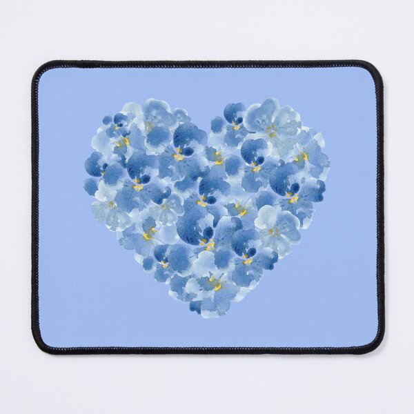 Item preview, Handpainted blue watercolor flower heart designed and sold by ApricotBlossom.