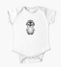 Cute Baby Penguin Dj Wearing Headphones One Piece - Short Sleeve