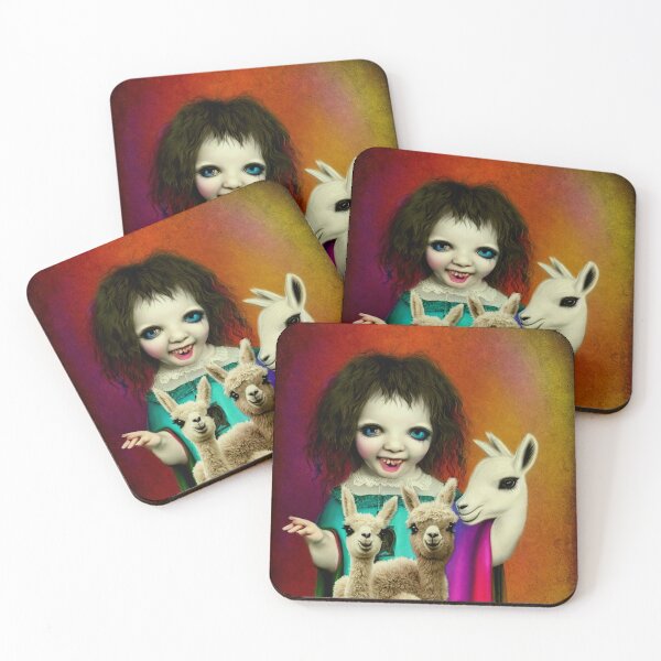 Item preview, rainbow girl with her best friends her Llama and alpacka designed and sold by Pepita Selles.