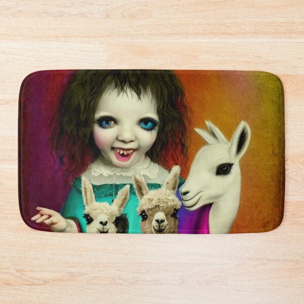 Item preview, rainbow girl with her best friends her Llama and alpacka designed and sold by Pepita Selles.