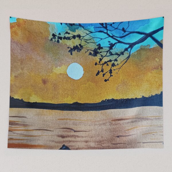 Item preview, Lakeside watercolor painting  designed and sold by Infinitysplash.