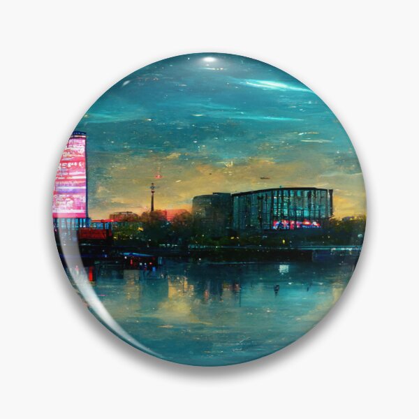 Item preview, Neon Berlin City Skyline In Neonlight / Berlin City Silhouette designed and sold by Unwind-Art-Work.