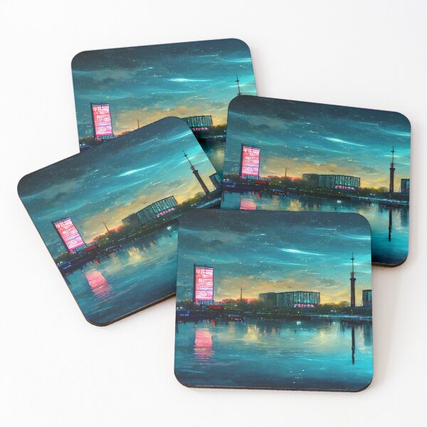 Item preview, Neon Berlin City Skyline In Neonlight / Berlin City Silhouette designed and sold by Unwind-Art-Work.