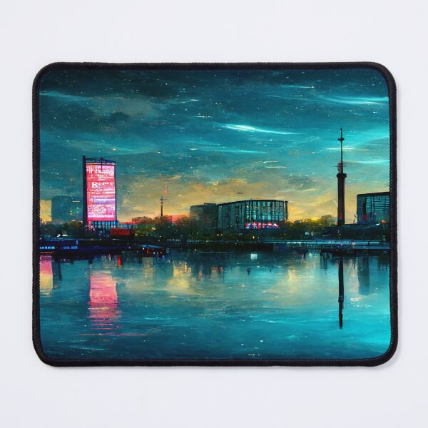 Item preview, Neon Berlin City Skyline In Neonlight / Berlin City Silhouette designed and sold by Unwind-Art-Work.
