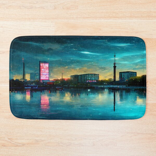 Item preview, Neon Berlin City Skyline In Neonlight / Berlin City Silhouette designed and sold by Unwind-Art-Work.